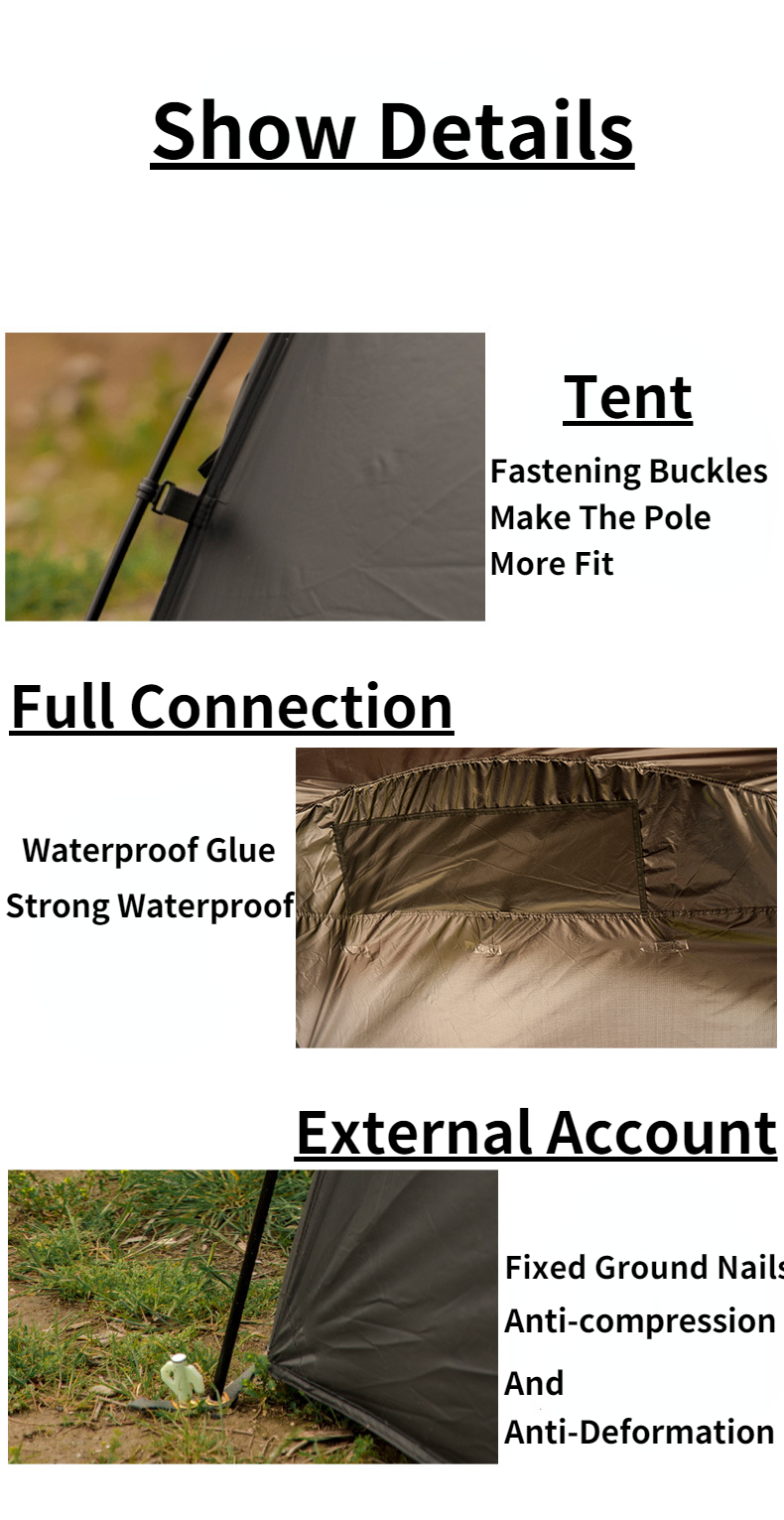 Cheap Goat Tents Mountainhiker SZK281 3 4 Person Outdoor Round Tents 210T Polyester Waterproof Shelter Tear Resistant Black Camping Dome Tent   